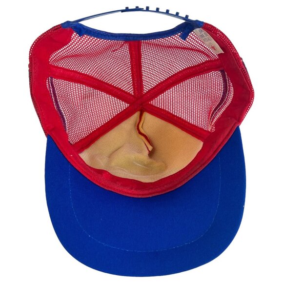 Vintage The Detroit News Trucker Hat 3 Stripe Mesh Snapback Cap USA Red Blue - Picture 6 of 6